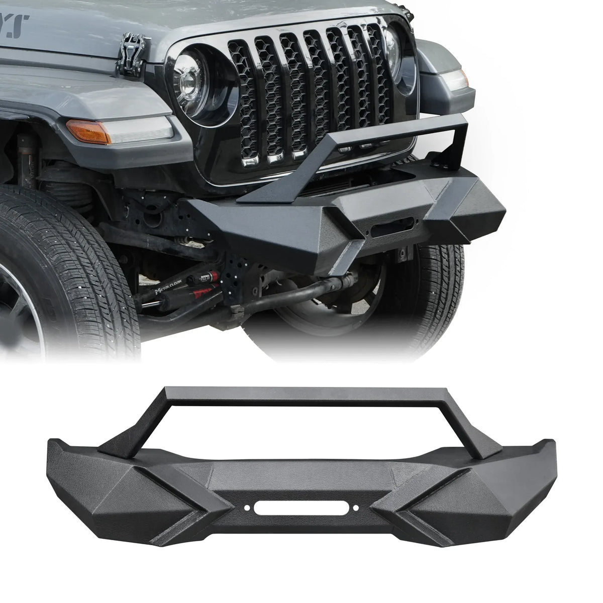 Front Bumper With Winch Plate Compatible With Wrangler JK