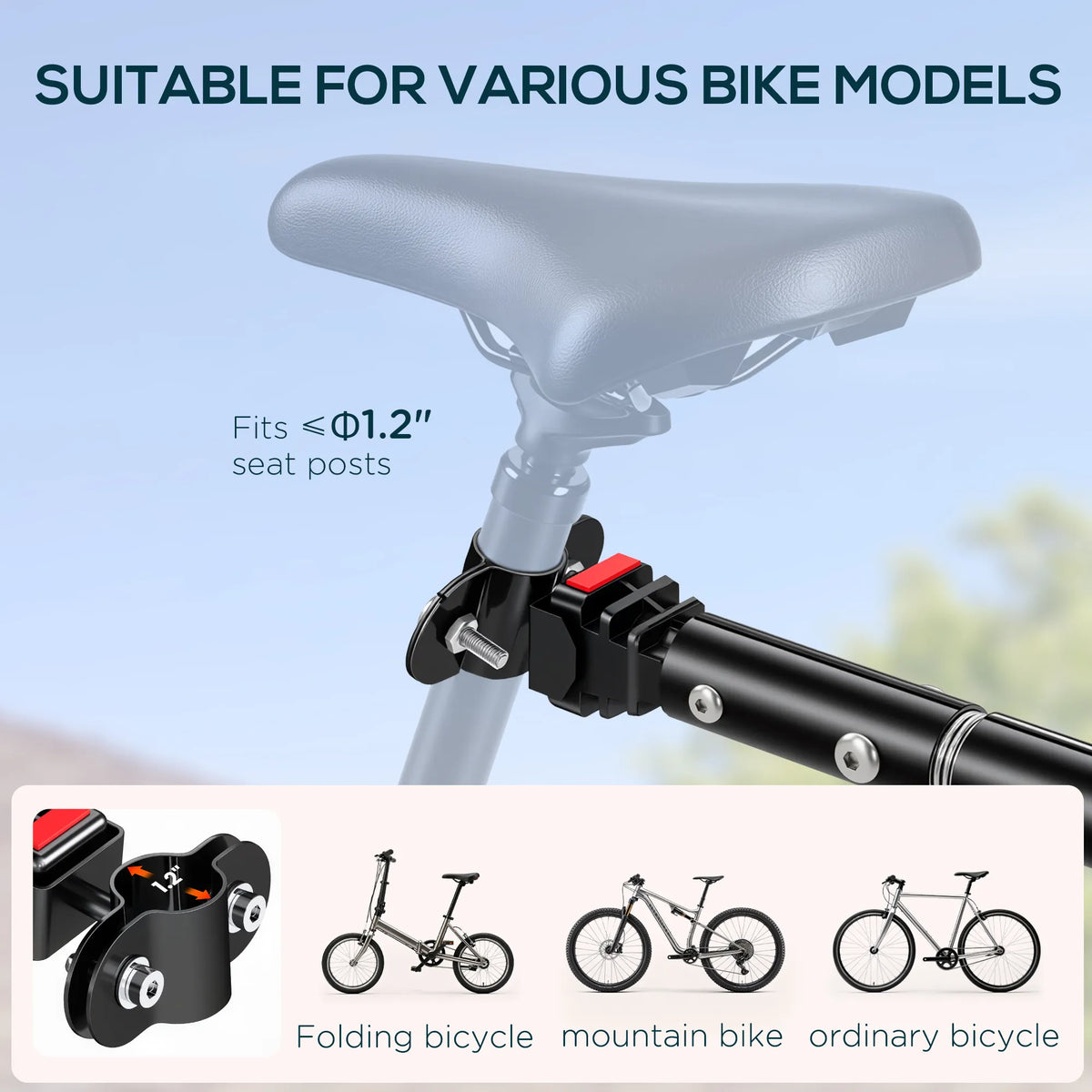 Bicycle Cargo Trailer with Removable Box and Waterproof Cover, Bike Wagon Trailer with Two 16in Wheels