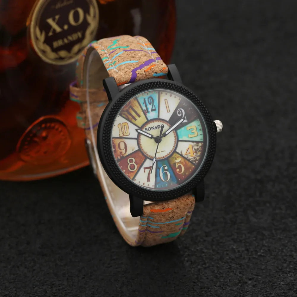 Casual Vintage Leather Women Quartz Wrist Watch Gift Clock