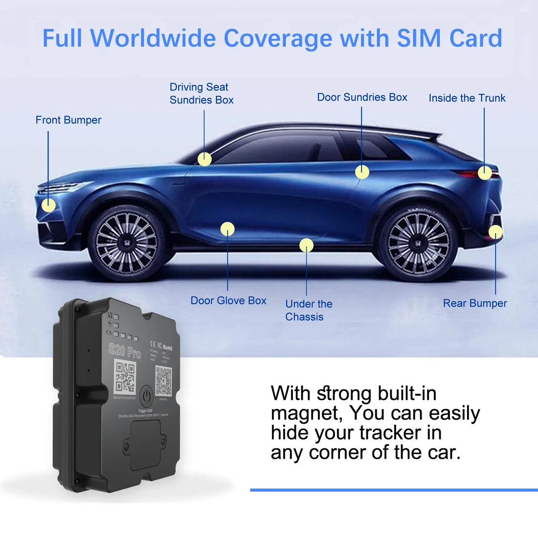 Long Battery 4G GPS Vehicle Tracker - Up To 30 Days Standby, Real-Time Tracking, Magnetic &amp; Waterproof, Subscription Required