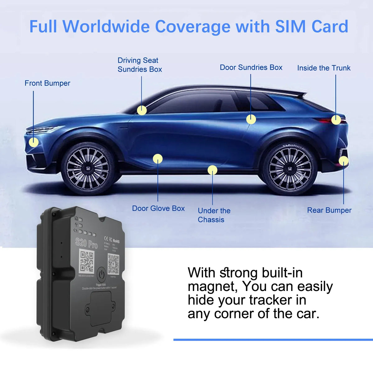 Long Battery 4G GPS Vehicle Tracker - Up To 30 Days Standby, Real-Time Tracking, Magnetic &amp; Waterproof, Subscription Required