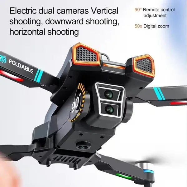 A18 MAX Drone] High-definition Electrically Adjustable Dual Cameras, Equipped With A 4.5-inch Screen, Obstacle Avoidance Function, 360-degree Roll, Foldable Design, Dual Batteries | Brushless Motor, G