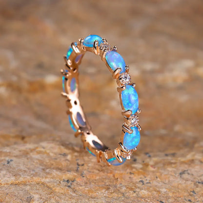 Rhinestones Rings Platinum Heart-shaped Full Of Diamond Opal Ring