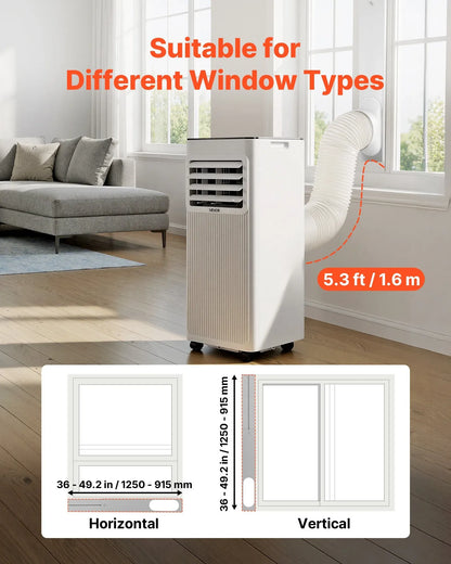 Portable Air Conditioner, 10000 BTU ASHRAE (6000 BTU SACC) 3-in-1 Standing Cooling Ac Unit, With LED Touch Panel &amp; Remote Control, 24h Timer, Cooling, Dehumidifier, Fan For Room Indoor, White