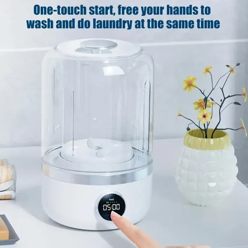 Portable Mini Washer, USB Rechargeable Cordless, 1.2L Capacity For Underwear, Socks &amp; Baby Clothes, 3 Cleaning Modes, Quiet &amp; Compact For Travel, Dorm, Apartment