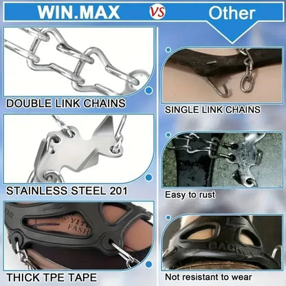 Universal Anti-slip Grip Spikes, Upgraded Universal Anti-slip Spikes For Ice Skates And Boots, With 19 Steel Spikes, Ice And Snow Grip Spikes, Suitable For Hiking, Walking, And Rock Climbing.