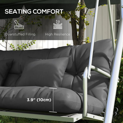 59" Tufted Bench Cushions &amp; Throw Pillows, Replacement Bench Seat Pad, Back &amp; 2 Pillows for Outdoor Furniture, Charcoal