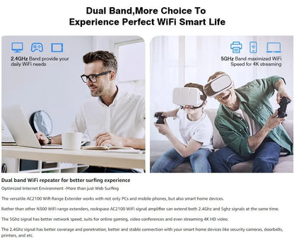 WiFi Extender Home WiFi Booster Dual-band Wireless Extension Supports Multiple Devices
