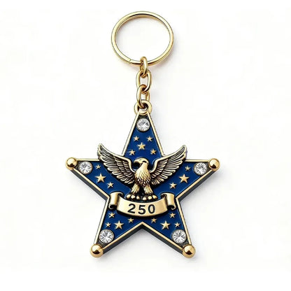2026 Usa 250th Anniversary Commemorative Keychain Pendant Eagle American Flag Pattern Key Buckle Gift