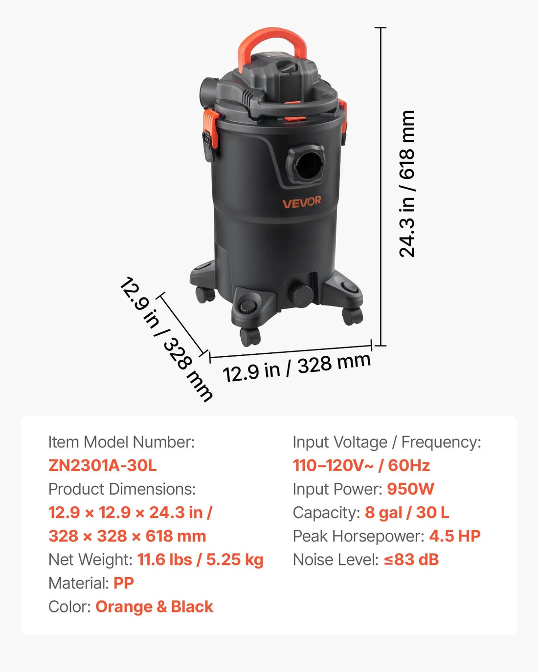 3-in-1 Shop Vac, 11 Gallon Wet Dry Shop Vacuum, 4.5 Peak HP Portable Vacuum Cleaner With Blower, Dual-Filter, 1350W Input Power, 1.25in X 7ft Hose, 9.8ft Cord For Jobsite, Workshop, Garage, Home